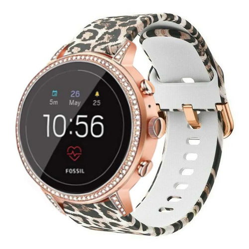 Print Silicone Strap, on a watch, 3/4 front view
