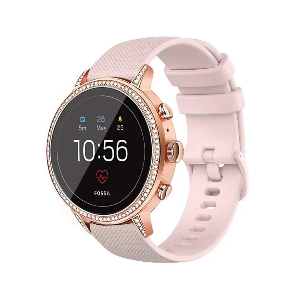 Fossil Gen 4 Venture (HR) Silicone Strap (Pink)
