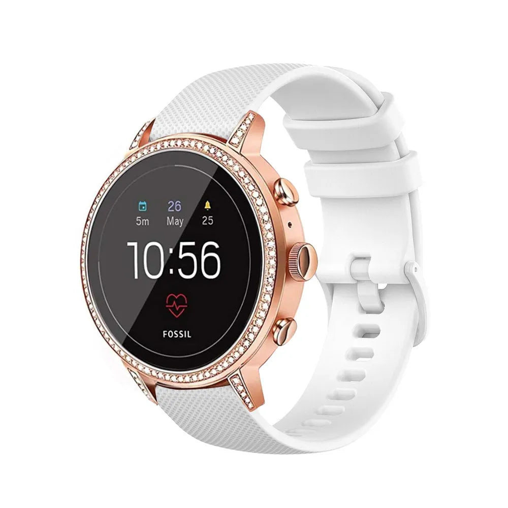 Fossil Gen 4 Venture (HR) Silicone Strap (White)