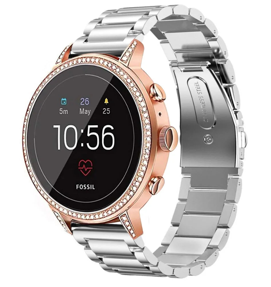 Fossil Gen 4 Venture (HR) Steel Strap (Silver)