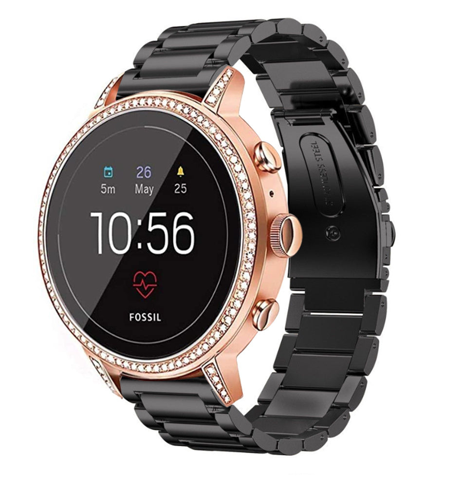 Fossil Gen 4 Venture (HR) Steel Strap (Black)