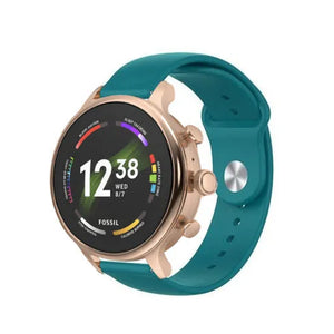 Silicone Sport Strap, on a watch, 3/4 front view