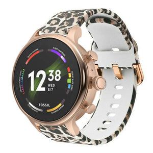 Print Silicone Strap, on a watch, 3/4 front view
