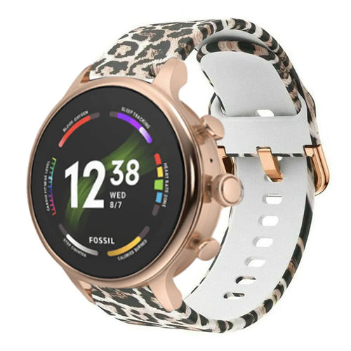 Print Silicone Strap, on a watch, 3/4 front view