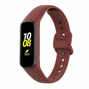 Silicone Strap, burgundy, on a watch, 3/4 front view