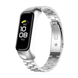 Steel Strap, silver, on a watch, 3/4 front view