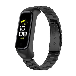 Steel Strap, black, on a watch, 3/4 front view