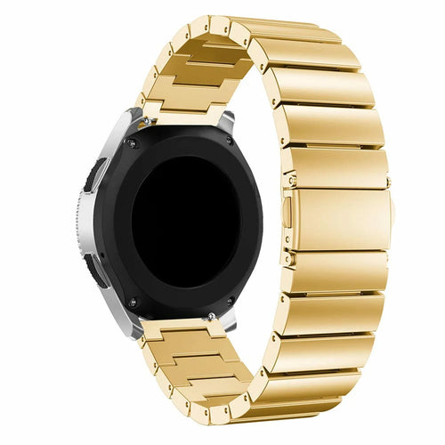 Premium Metal Strap, gold, on a watch, 3/4 front view