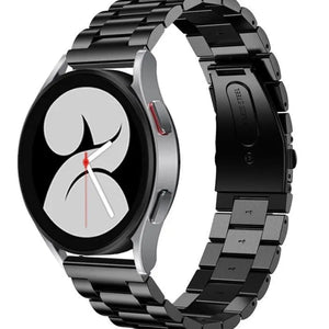 Steel Strap, black, on a watch, 3/4 front view