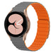 Samsung Galaxy Watch 4 40mm Magnetic Silicone Strap Perfect Fit (Grey/Orange)