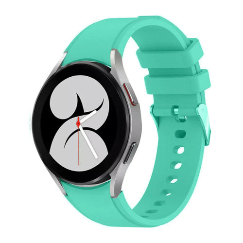 Silicone Strap 'Perfect Fit', aqua, on a watch, 3/4 front view