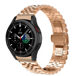 Jubilee Steel Strap, rose gold, on a watch, 3/4 front view