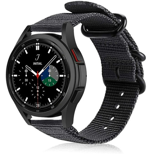 Nylon Buckle Strap, black, on a watch, 3/4 front view