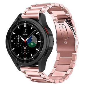Steel Strap, pink, on a watch, 3/4 front view