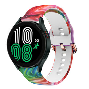 Print Silicone Strap, on a watch, 3/4 front view