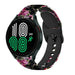 Samsung Galaxy Watch 4 44mm Pink Flowers Silicone Strap