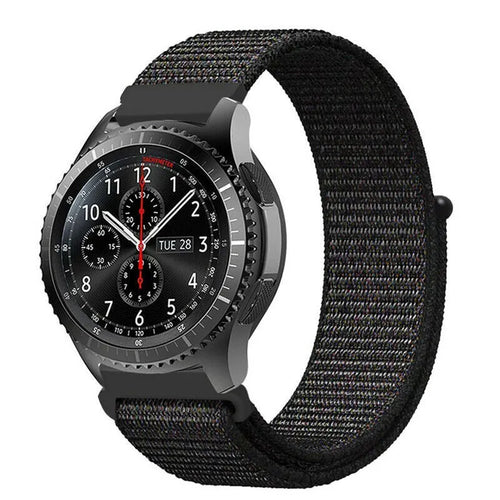Nylon Strap, black, on a watch, 3/4 front view