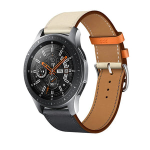 Leather Strap 'Duo', on a watch, 3/4 front view