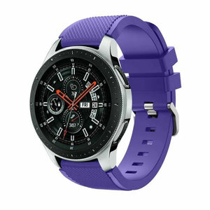 Twill Silicone Strap, purple, on a watch, 3/4 front view
