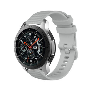 Premium Silicone Strap, grey, on a watch, 3/4 front view