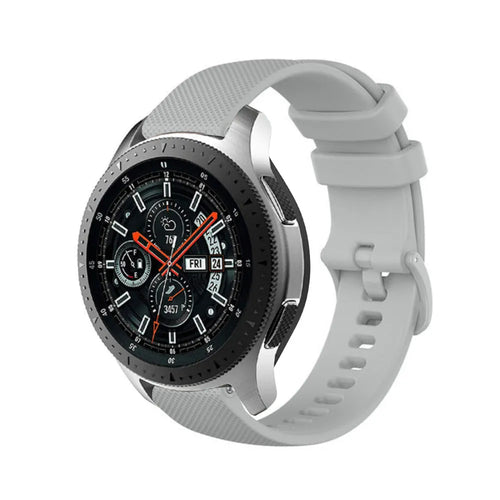 Premium Silicone Strap, grey, on a watch, 3/4 front view