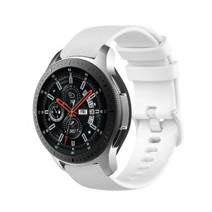 Premium Silicone Strap, white, on a watch, 3/4 front view