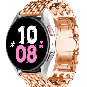 Steel Dragon Strap, rose gold, on a watch, 3/4 front view