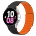Samsung Galaxy Watch 5 44mm Magnetic Silicone Strap Perfect Fit (Black/Orange)