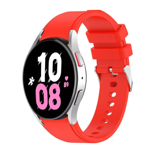Silicone Strap 'Perfect Fit', bright red, on a watch, 3/4 front view