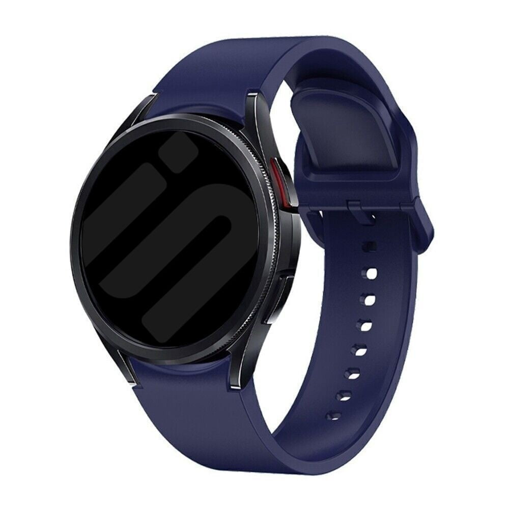 Silicone Strap 'One Push', dark blue, on a watch, 3/4 front view