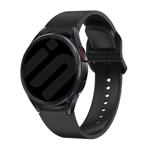 Silicone Strap 'One Push', black, on a watch, 3/4 front view