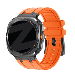 Silicone Strap 'Luxe Liquid', on a watch, 3/4 front view