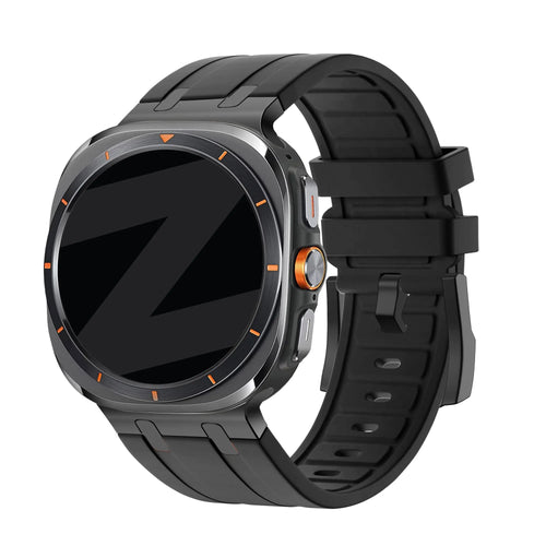 Silicone Strap 'Luxe Liquid', on a watch, 3/4 front view