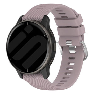 Silicone Strap, violet, on a watch, 3/4 front view
