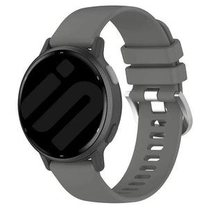 Silicone Classic Strap, dark grey, on a watch, 3/4 front view
