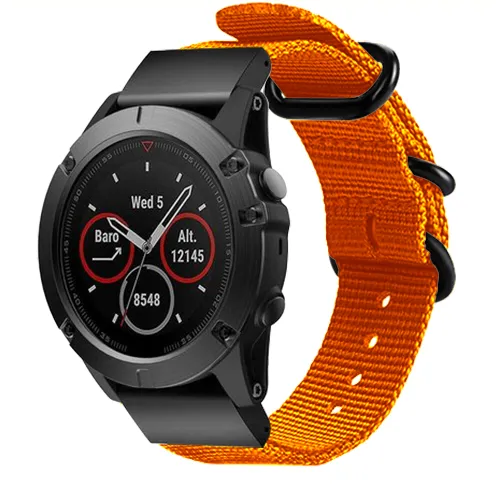 Garmin Quatix 8 - 47mm Nylon Strap with Buckle (Orange)