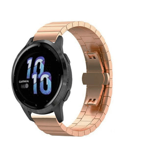 Metal Strap, rose gold, on a watch, 3/4 front view