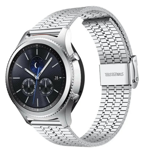 Fine Steel Strap, silver, on a watch, 3/4 front view