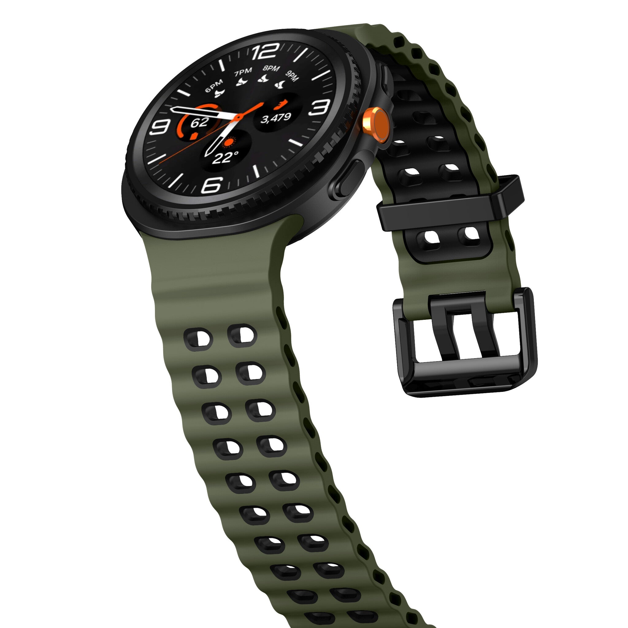 Samsung Galaxy Watch 9 - 44mm Ocean Strap (Olive Green/Black)