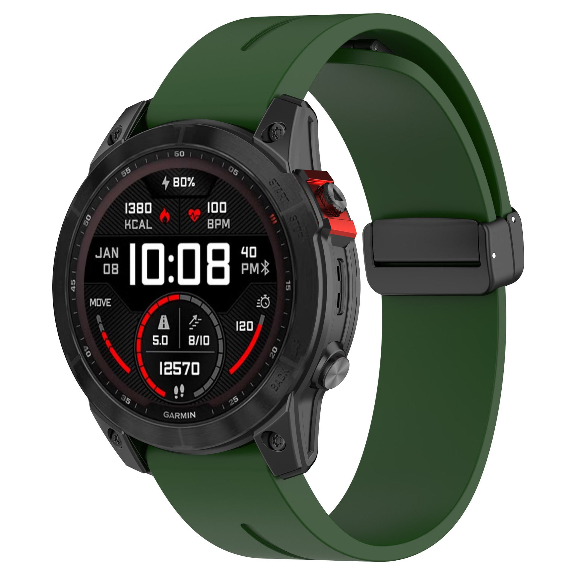 Garmin D2 Mach 1 D-Buckle Silicone Strap (Army Green)
