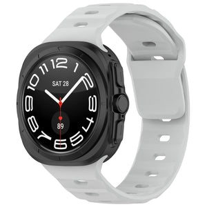 Outdoor Silicone Strap, grey, on a watch, 3/4 front view