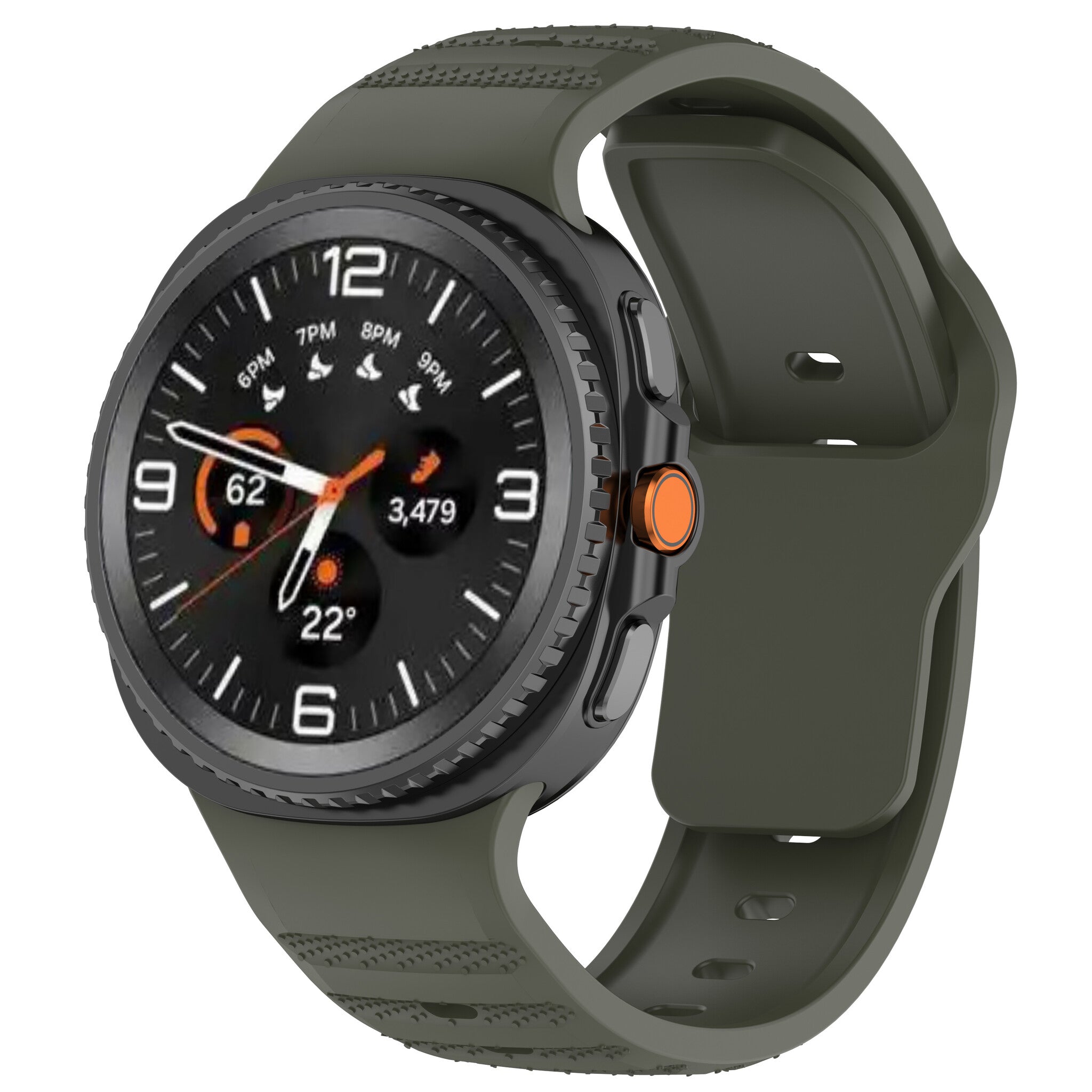 Samsung Galaxy Watch 9 - 40mm Outdoor Silicone Strap (Dark Green)