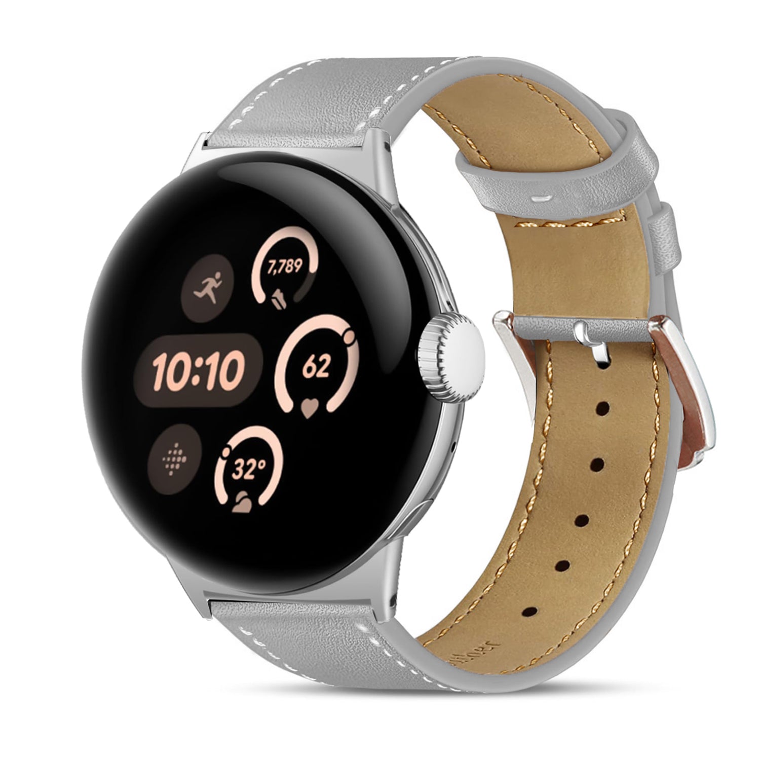 Google Pixel Watch 3 - 45mm Modern Leather Strap (Grey)