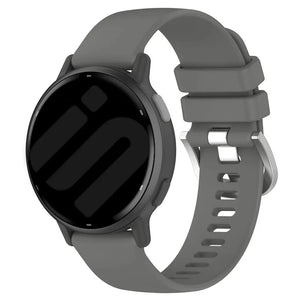 Silicone Classic Strap, dark grey, on a watch, 3/4 front view