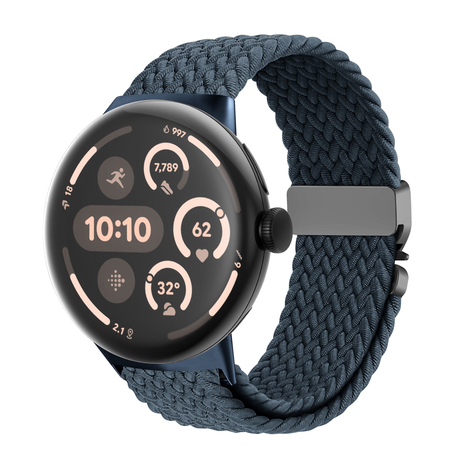 Google Pixel Watch 3 - 45mm Braided Strap with P-Buckle (Greyblue)