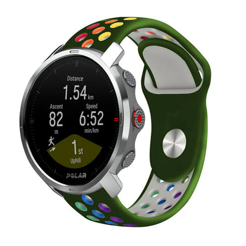Silicone Sport Strap, on a watch, 3/4 front view