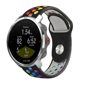 Silicone Sport Strap, on a watch, 3/4 front view