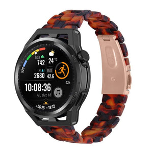 Metal Resin Strap, lava, on a watch, 3/4 front view