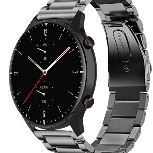 Titanium Strap, graphite, on a watch, 3/4 front view