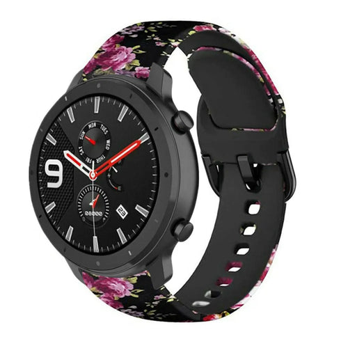 Print Silicone Strap, on a watch, 3/4 front view